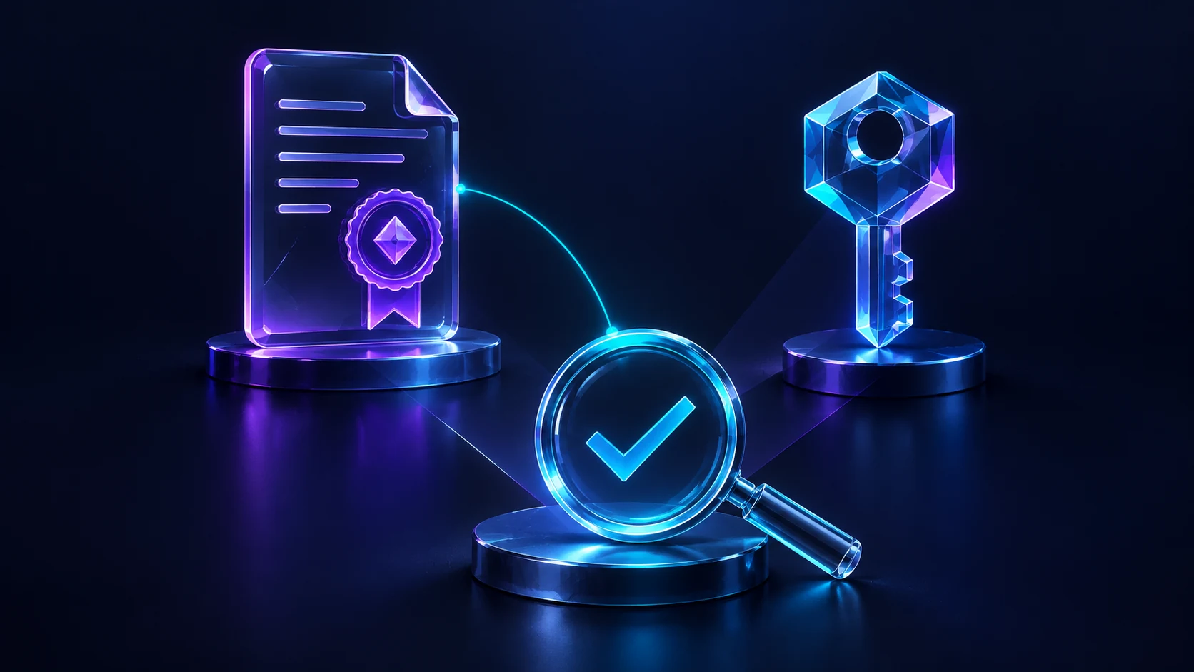 Documento, clave y comprobación de una credencial verificable.